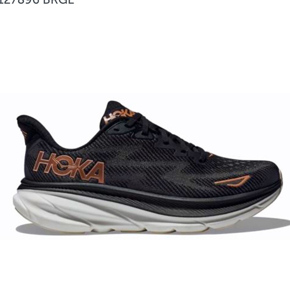 HOKA One Clifton 9 Black Rose Gold 1127896-BRGL Women’s 9.5B Running Shoe